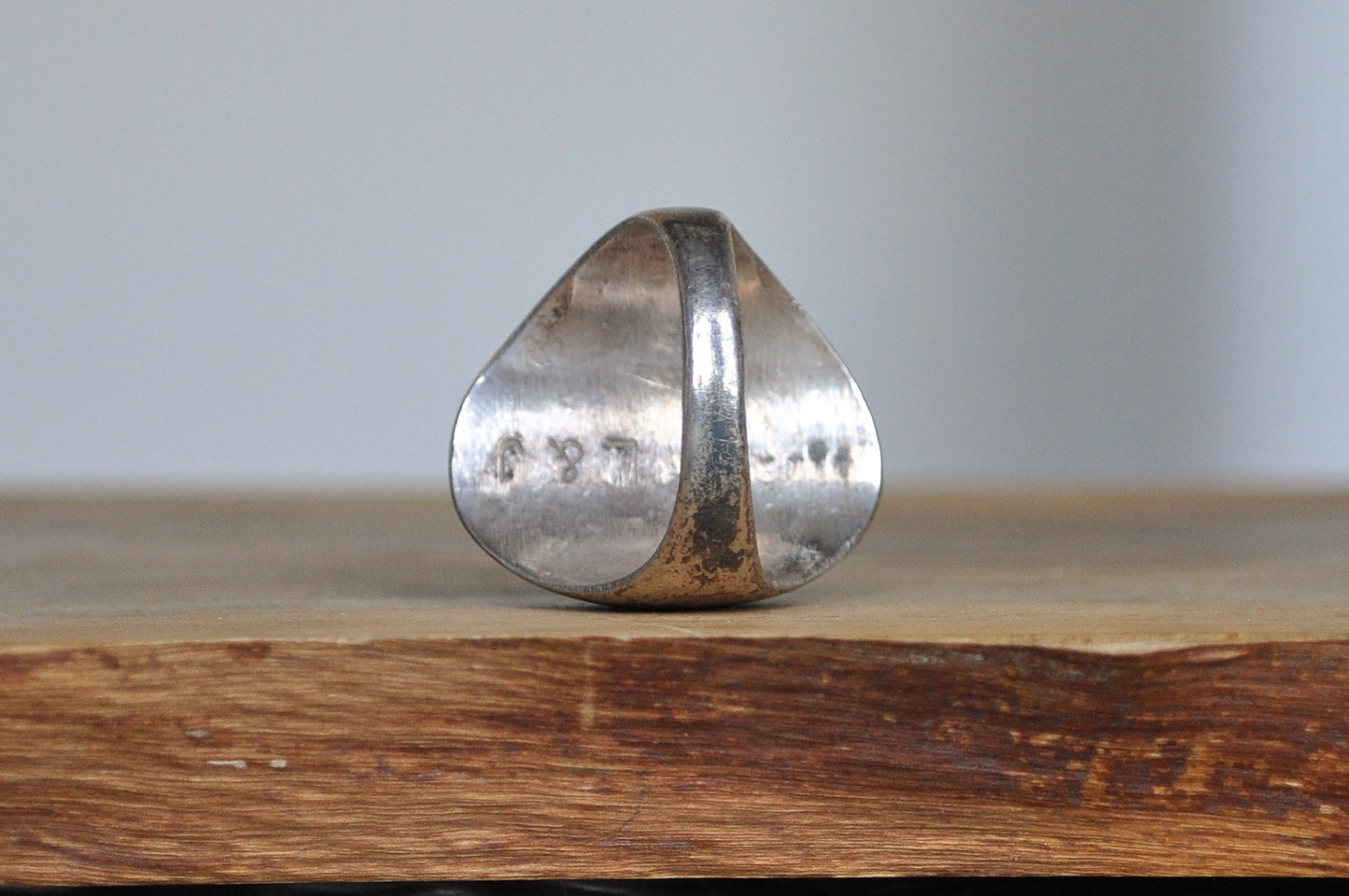 Rare Sterling Silver Native American Southwest Turquoise Inlay Zuni Hummingbird Ring - Size 12 - Tested Sterling Silver - Thick Zuni Ring