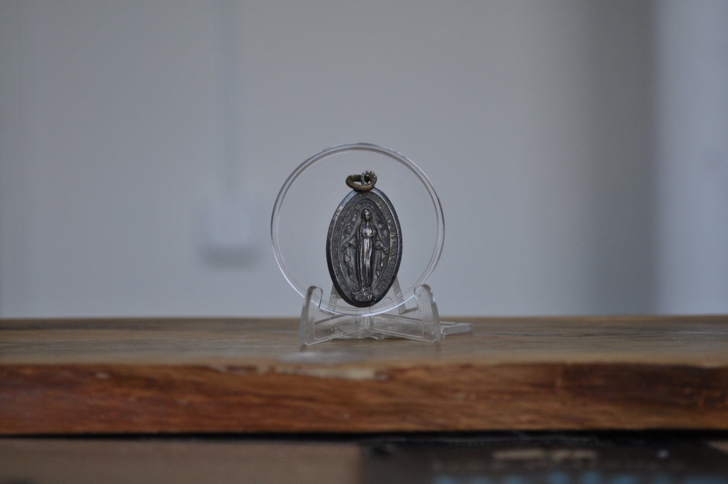 Sterling Creed Large Oval Miraculous Medal Pendant - Stamped and Tested Sterling Silver - Tested Sterling Silver - Christian Medal - Italian Religious Medal