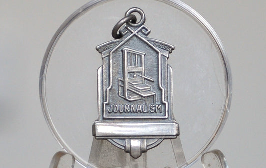 Vintage Sterling Silver Art Deco "Journalism" Pendant - Stamped and Tested Sterling Silver - Vintage Journalism Pendant Sterling Silver