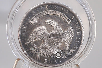 1834 Capped Bust Half Dollar - XF Detail, Holed, Nice Color - 1834 Half Dollar US Half Dollar 1834 - Early American Coin