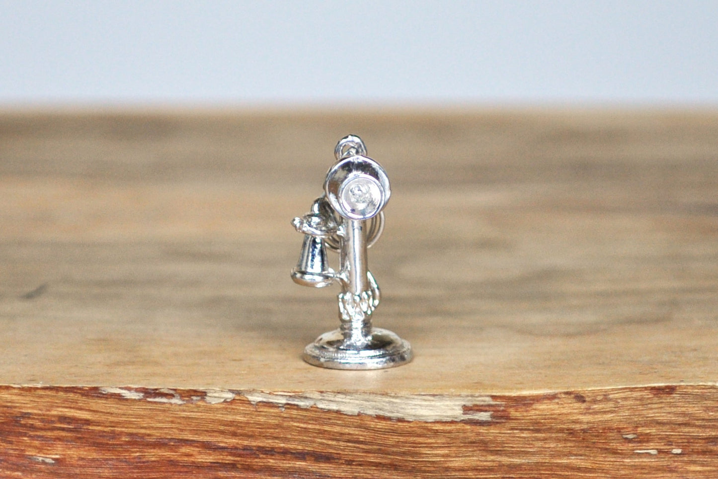 Vintage Sterling Candlestick Telephone Charm That Moves! 925 Silver Rotary Candlestick Telephone Charm, Awesome Piece!