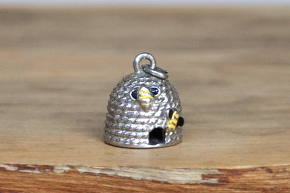 Vintage Sterling Beehive Charm! 925 Silver Honey Beehive Charm, Wells Sterling - Awesome Piece!