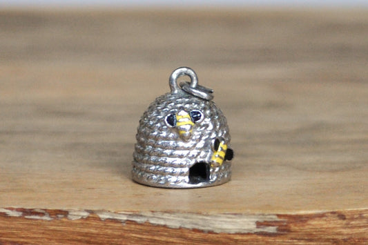 Vintage Sterling Beehive Charm! 925 Silver Honey Beehive Charm, Wells Sterling - Awesome Piece!