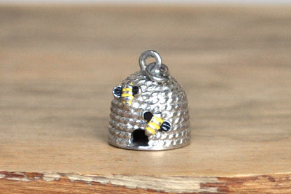 Vintage Sterling Beehive Charm! 925 Silver Honey Beehive Charm, Wells Sterling - Awesome Piece!