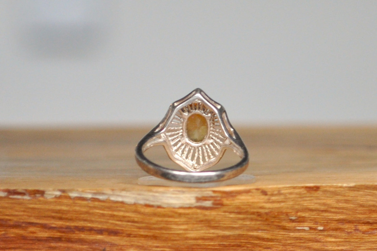 Octagonal Filigree Yellow Sapphire Ring - Size 6 - Stamped and Tested Sterling Silver - DTC Jewelry