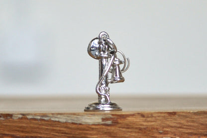 Vintage Sterling Candlestick Telephone Charm That Moves! 925 Silver Rotary Candlestick Telephone Charm, Awesome Piece!