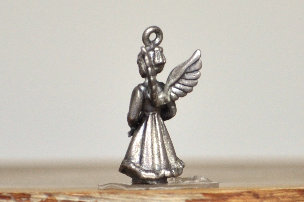 Vintage Creed Sterling Guardian Angel January Charm Pendant! 925 Sterling Silver Antique January Angel Charm, Creed Sterling - Awesome Piece! 3D Charm