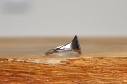 Silver Small "M" Signet Ring - Size 5 - Stamped and Tested Sterling Silver - Letter M - Alphabet Ring