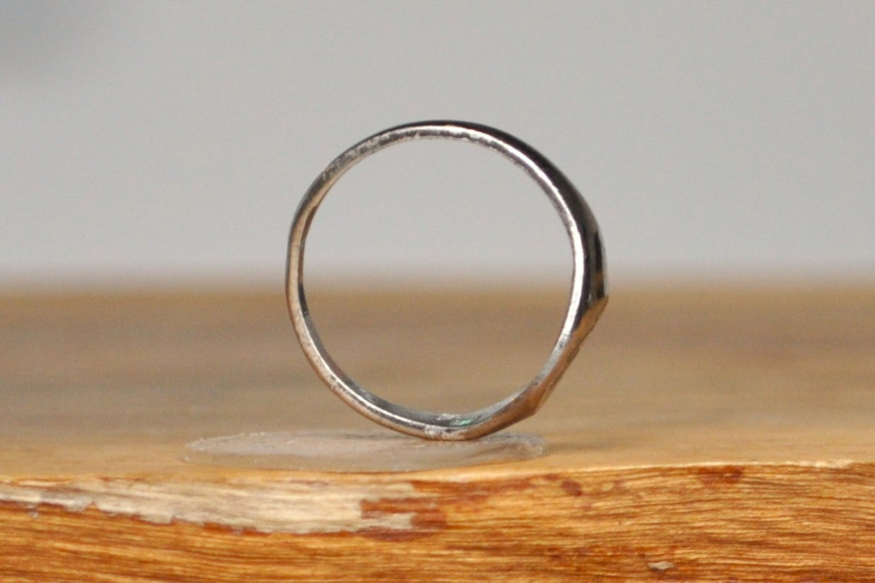 Silver Small "M" Signet Ring - Size 5 - Stamped and Tested Sterling Silver - Letter M - Alphabet Ring