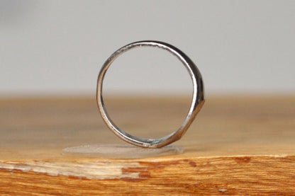 Silver Small "M" Signet Ring - Size 5 - Stamped and Tested Sterling Silver - Letter M - Alphabet Ring