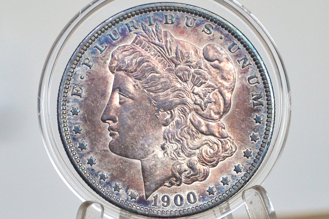 1900-O Morgan Silver Dollar - Choice AU, Beautifully Toned Obverse - New Orleans Mint 1900 O Morgan Dollar - 1900O Silver Dollar