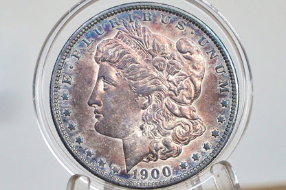 1900-O Morgan Silver Dollar - Choice AU, Beautifully Toned Obverse - New Orleans Mint 1900 O Morgan Dollar - 1900O Silver Dollar