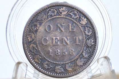 1858 Canadian Cent - VG (Very Good) Grade / Condition - The Key Date - 1858 Cent Canada - Canada 1858 One Penny - Rare Date!