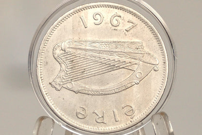 1967 Irish Half Crown - BU - Great Coin, Lower Mintage - 1967 1/2 Crown Ireland HalfCrown