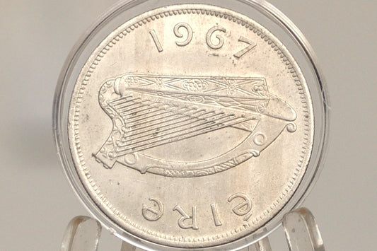1967 Irish Half Crown - BU - Great Coin, Lower Mintage - 1967 1/2 Crown Ireland HalfCrown