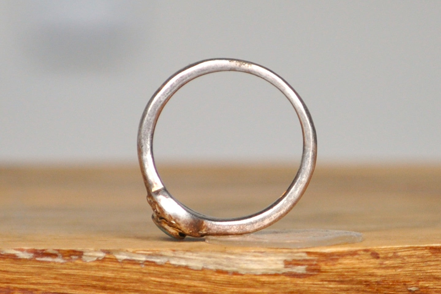 Swirling Filigree Turquoise Stone Ring - Size 9 - Tested Sterling Silver - Authentic Native American Jewelry - Preco Jewelry