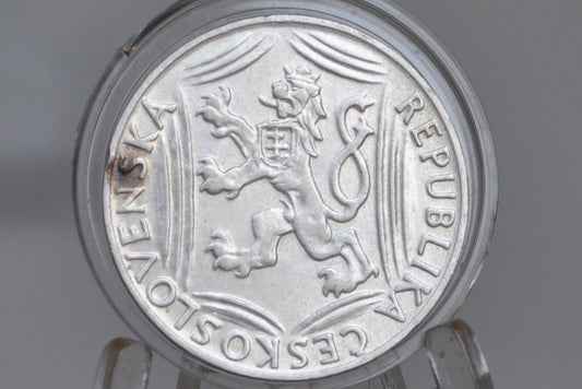 1948 Czechoslovakian 100 Koru - Great Condition - 50% Silver - Beautiful Coin - One Hundred Koru 1948 - Czech lion with Slovak shield