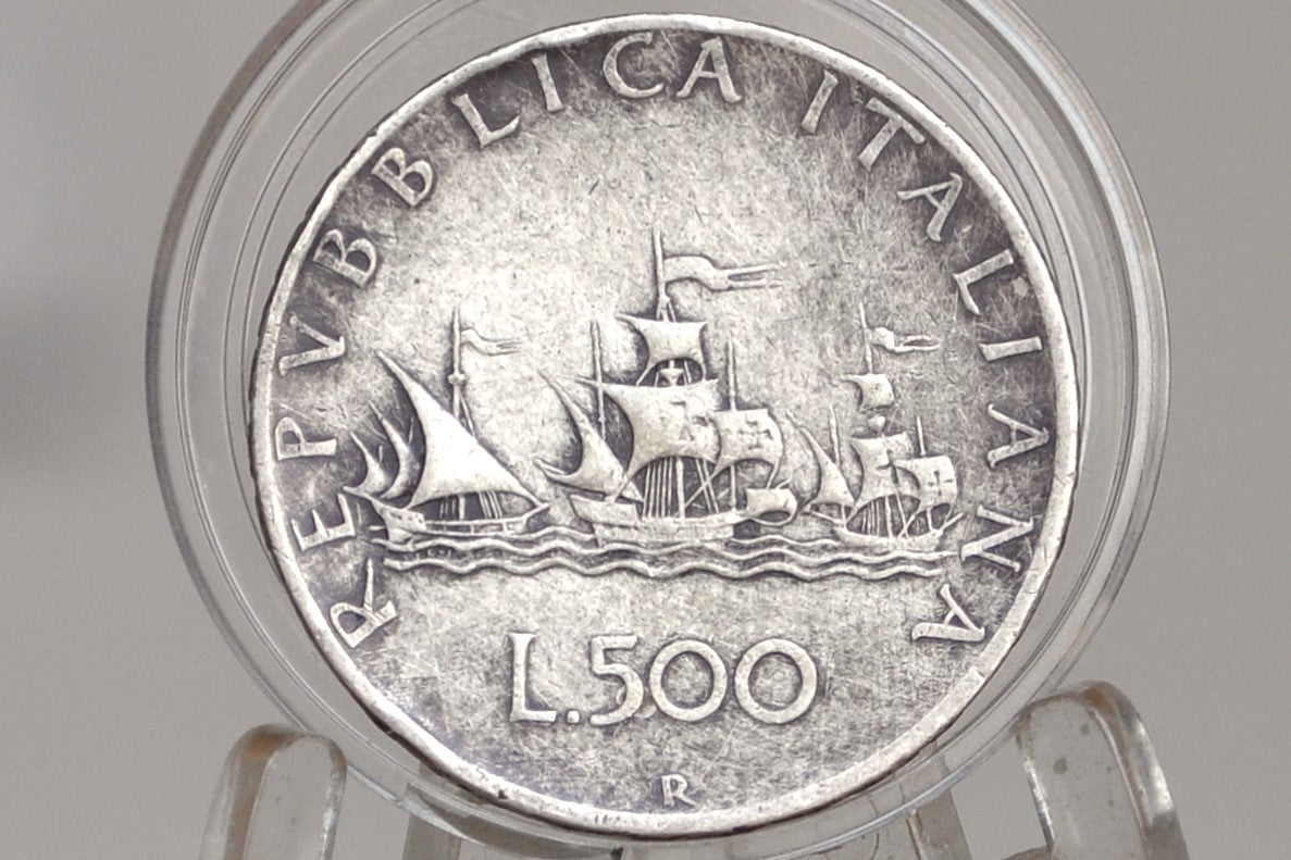 Italian 500 Lire Coin 1959 - XF - Beautiful Italian Coin - Silver 500 Lire Italy