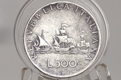 Italian 500 Lire Coin 1959 - XF - Beautiful Italian Coin - Silver 500 Lire Italy