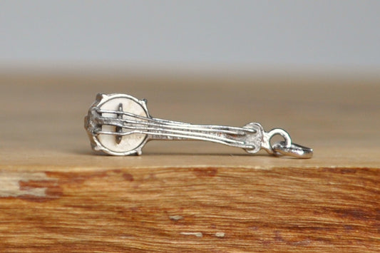 Sterling Silver Banjo Charm - Tested Sterling Silver - Old Western Folk Charm