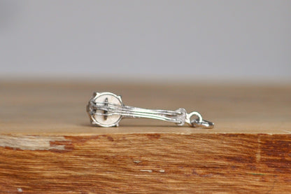 Sterling Silver Banjo Charm - Tested Sterling Silver - Old Western Folk Charm