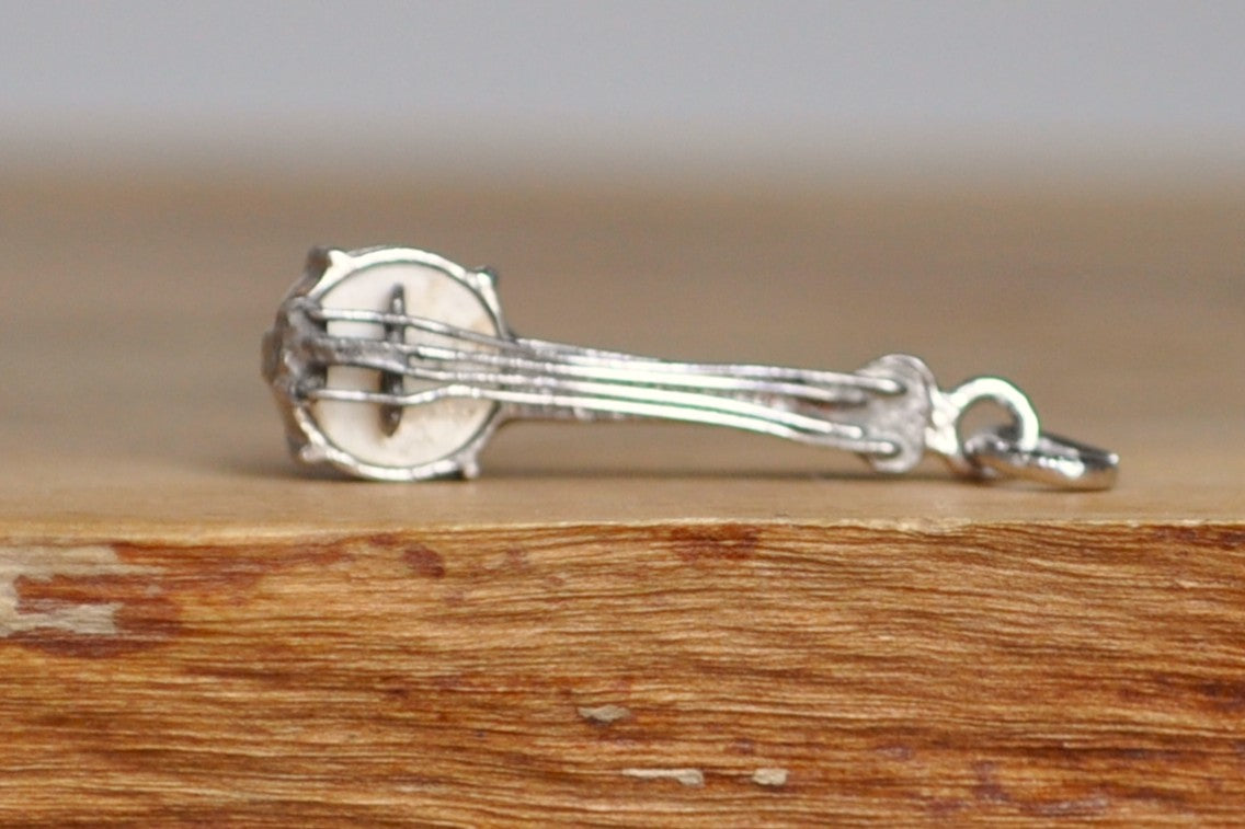 Sterling Silver Banjo Charm - Tested Sterling Silver - Old Western Folk Charm