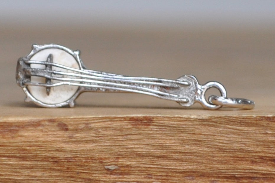 Sterling Silver Banjo Charm - Tested Sterling Silver - Old Western Folk Charm