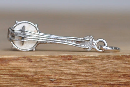 Sterling Silver Banjo Charm - Tested Sterling Silver - Old Western Folk Charm