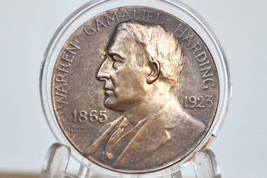 1926 Warren G Harding Memorial Medal - Bronze - Harding Memorial Marion Ohio Token - Marion, Ohio 1865-1923 - Stone Laid 1926