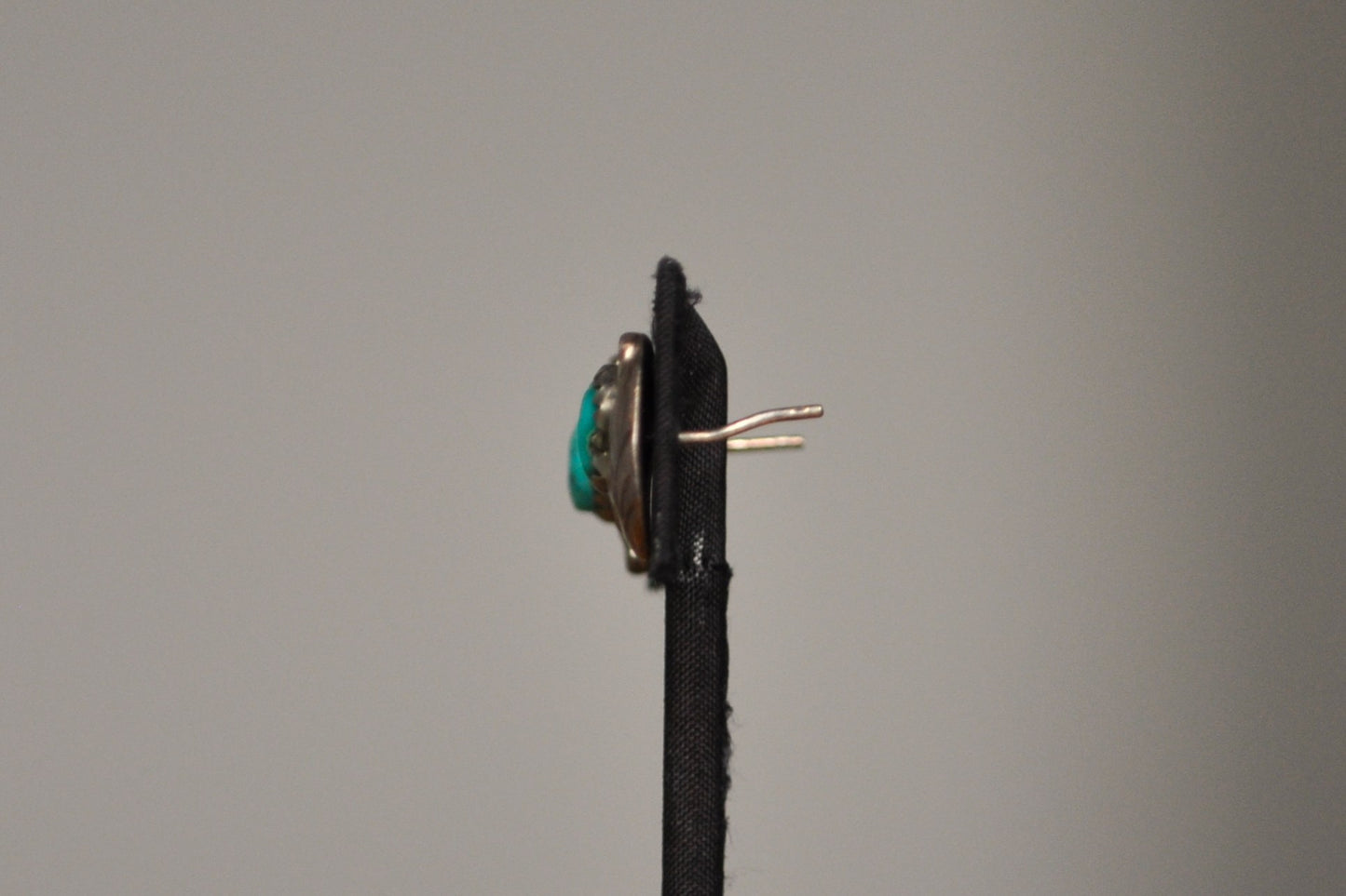 Turquoise Studded Leaf Earrings - Tested Sterling Silver - Lacking Earing Backs - Authentic Native Jewelry