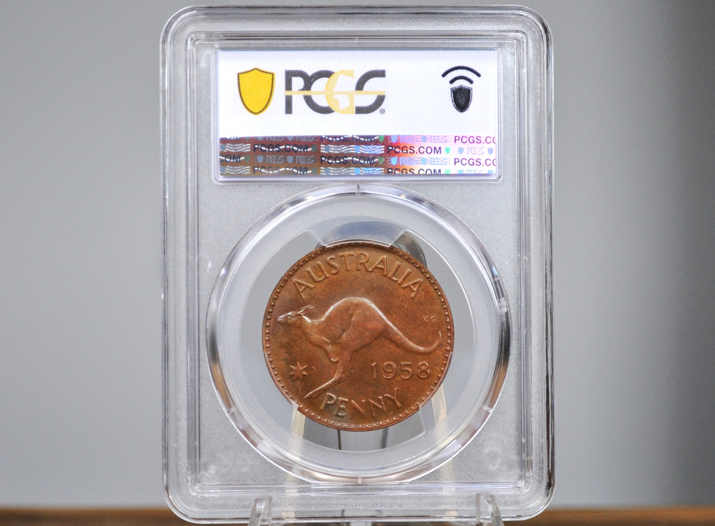 Proof 1958 Australia Penny - PCGS PR63 BN - Very Rare Coin - Beautiful Rainbow Toned fields - 1958 (M) Australian One Cent Proof 1958