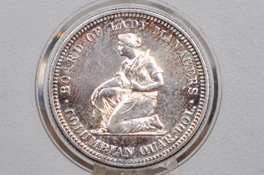 1893 Isabella Quarter, Columbian Exposition Quarter - Uncirculated, Toned - Rare Commemorative Quarter from the World's Columbian Exposition