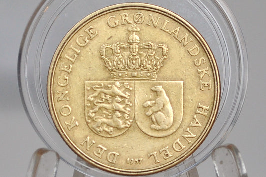 1957 1 Krone Greenland - Only 100K Made - One Krone Greenland 1957 - Great Coin for a Collection, Greenland Coins