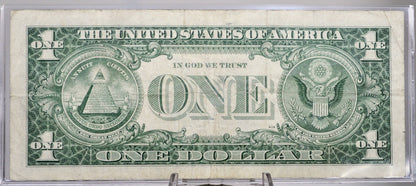 1957A Fancy Bookend Pattern Serial Number 1 Dollar Silver Certificate - 56321756 - 1957 A One Dollar Fancy Serial Banknote - Fr#1620