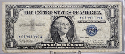 1957B Fancy Birth Year Pattern Serial Number 1 Dollar Silver Certificate - 01991399 - 1957 B One Dollar 1991 Birthday Serial Note - Fr#1621