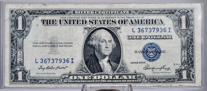 1935 E Silver Certificate 1 Dollar Note - Fancy Bookend Serial Number - 36737936 - 1935E One Dollar Blue Seal Fancy Serial Note - Fr#1614