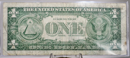 1957B Fancy Triplet Pattern Serial Number 1 Dollar Silver Certificate - 45452221 - 1957 B One Dollar Blue Seal Fancy Serial Note - Fr#1621