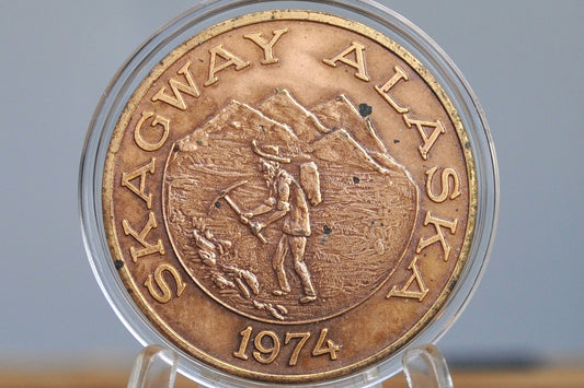 1974 Skagway Alaska Trade Dollar 1$ in trade - Gateway to the Klondike - Cool Old Trade Token