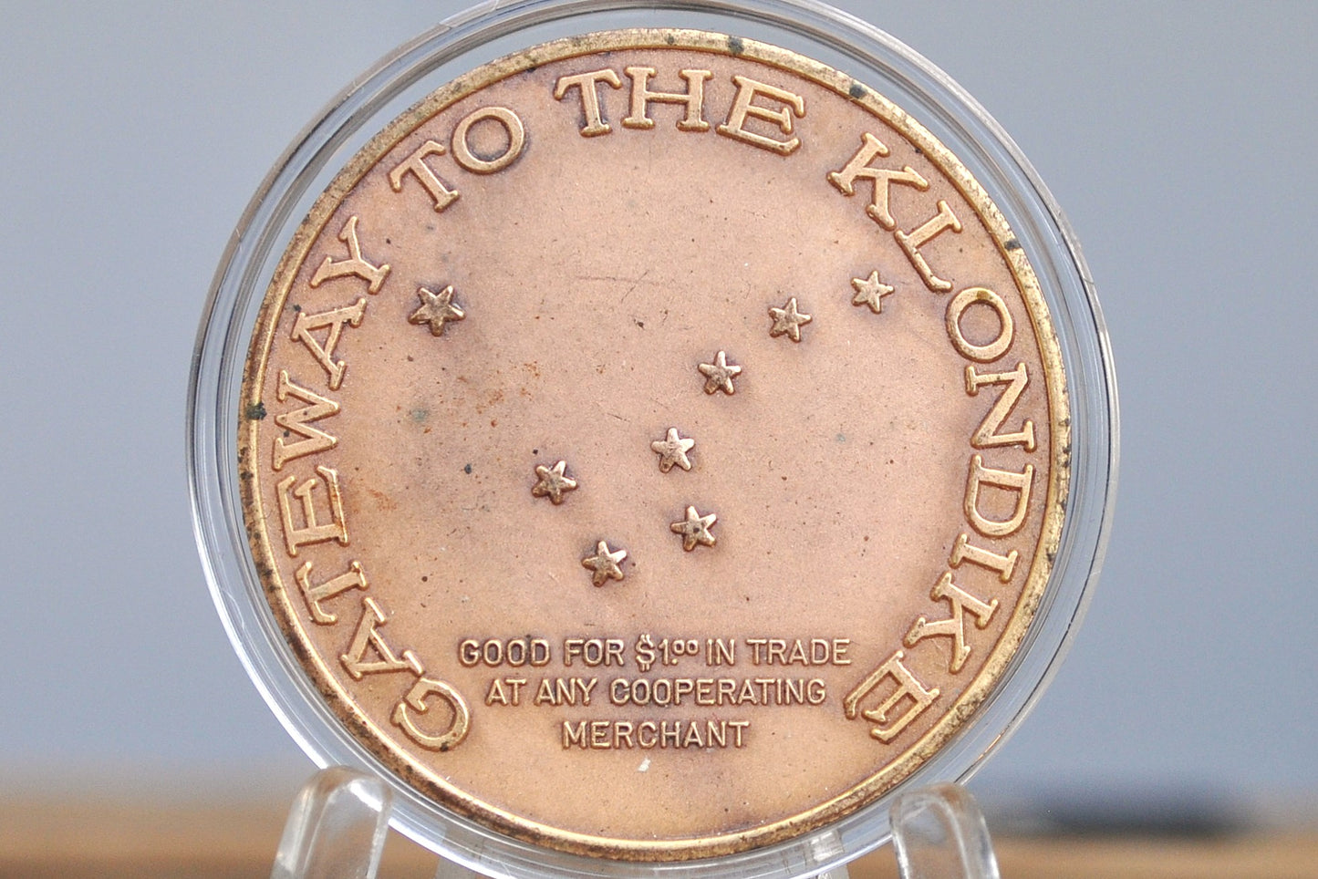 1974 Skagway Alaska Trade Dollar 1$ in trade - Gateway to the Klondike - Cool Old Trade Token