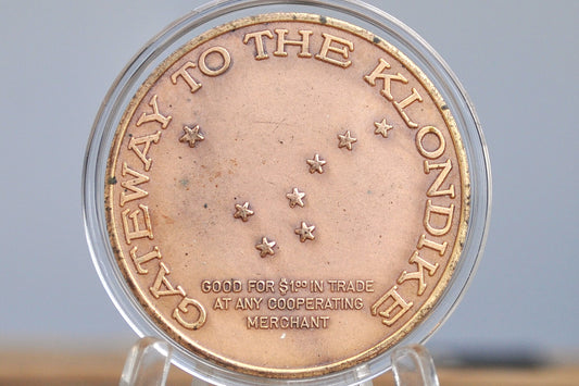 1974 Skagway Alaska Trade Dollar 1$ in trade - Gateway to the Klondike - Cool Old Trade Token