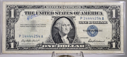 1957 Fancy Quad Repeater Serial Number 1 Dollar Silver Certificate - 14444254 - 1957 One Dollar Blue Seal Fancy Serial Note - Fr#1619