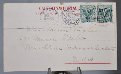 1905 Capri l'Faraglioni Italy Artist Postcard - Grey Color Text - Posted/Stamped 1905 - Antique Capri Italian Coastline Painting Postcard