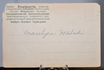 1890s Mona Lisa Portrait Louvre H. Neelmeyer Postcard - German Classic Paintings Series - Antique Mona Lisa Da Vinci Reproduction Postcard