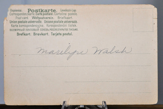 1890s Mona Lisa Portrait Louvre H. Neelmeyer Postcard - German Classic Paintings Series - Antique Mona Lisa Da Vinci Reproduction Postcard