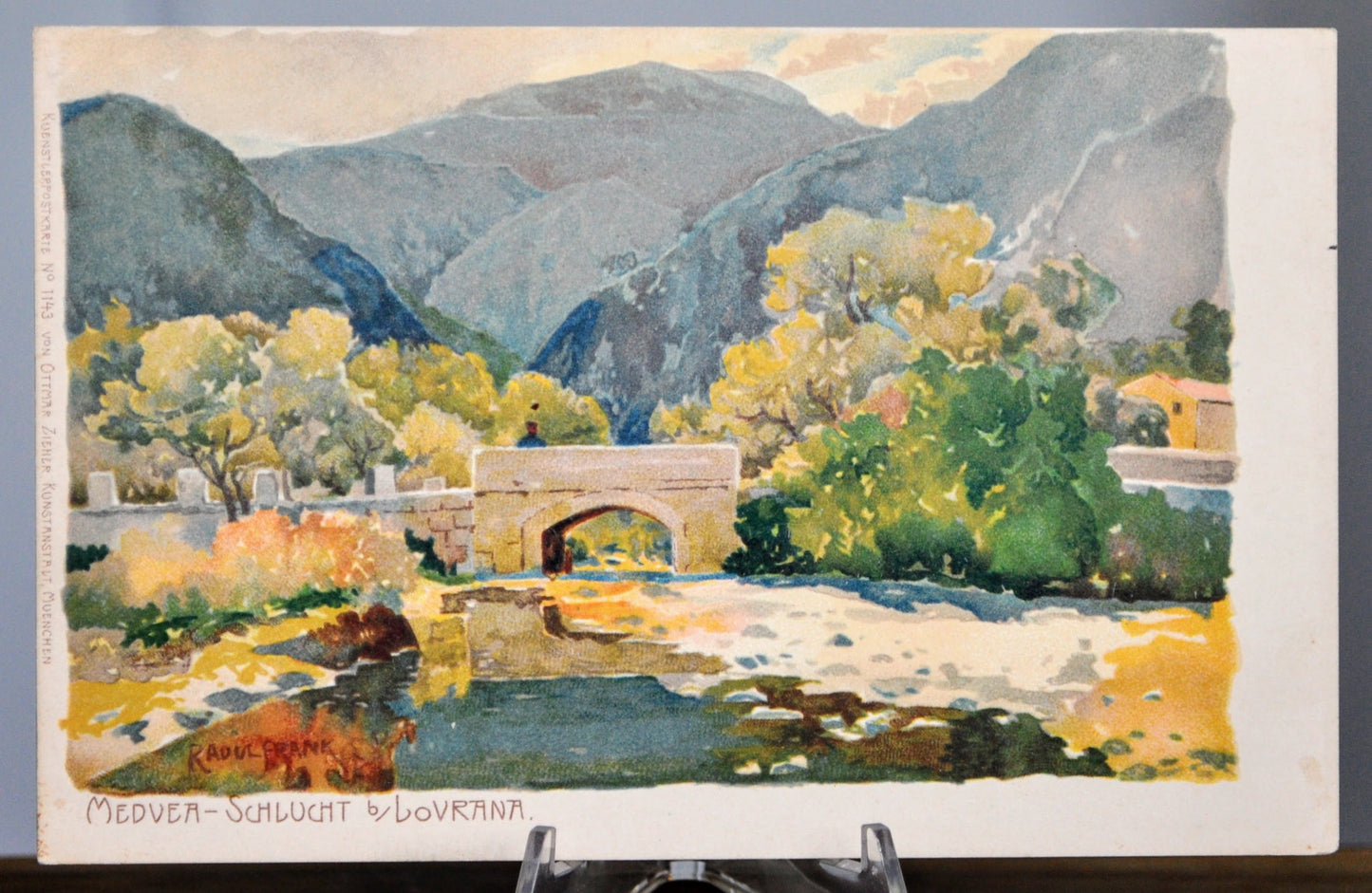 1900s Medvea-Schlucht, Lovrana, Croatia Raoul Frank Artist Postcard - Ottmar Zieher Publisher - Antique Medveja Gorge Croatian Postcard