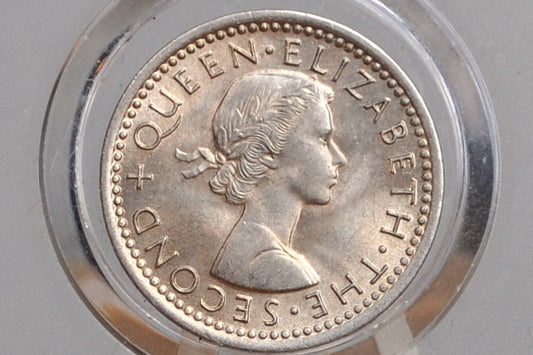 1964 New Zealand Silver Threepence - Gem Uncirculated - 1964 New Zealand 3 Pence