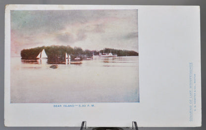 1900s Lake Winnipesaukee Bear Island NH Postcard - Souvenir of Lake Winnipesaukee - Vintage New Hampshire Lakes Region Postcard