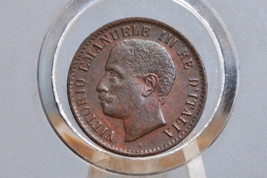 1904 Italian 1 Centesimo Coin - Choice Uncirculated Grade / Condition -1904 Italy 1 Cent Coin - Perfect for a collection