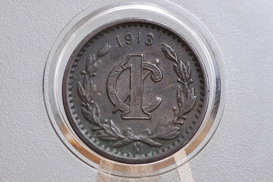 1913 Mexican 1 Cent - Choice AU - Mexico City Mint - Awesome Coin - 1913 Once Cent Mexico