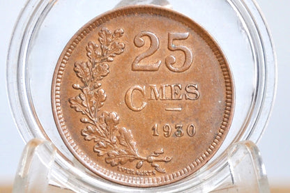 1930 Luxembourg 25 Centimes - Great Condition - Grand Duchy of Luxembourg - Great Coin for Collections or Jewelry!
